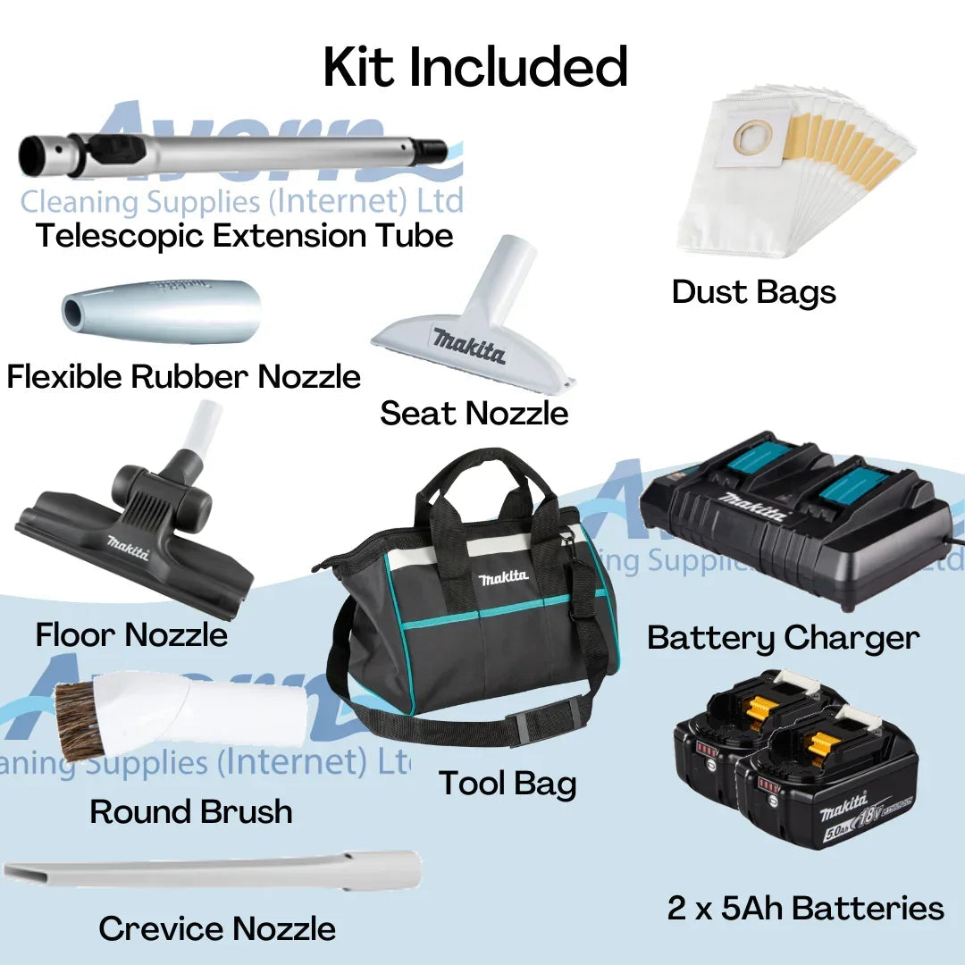 Makita 18v DVC261TX25 Hepa Cordless Backpack Vacuum - Full kit