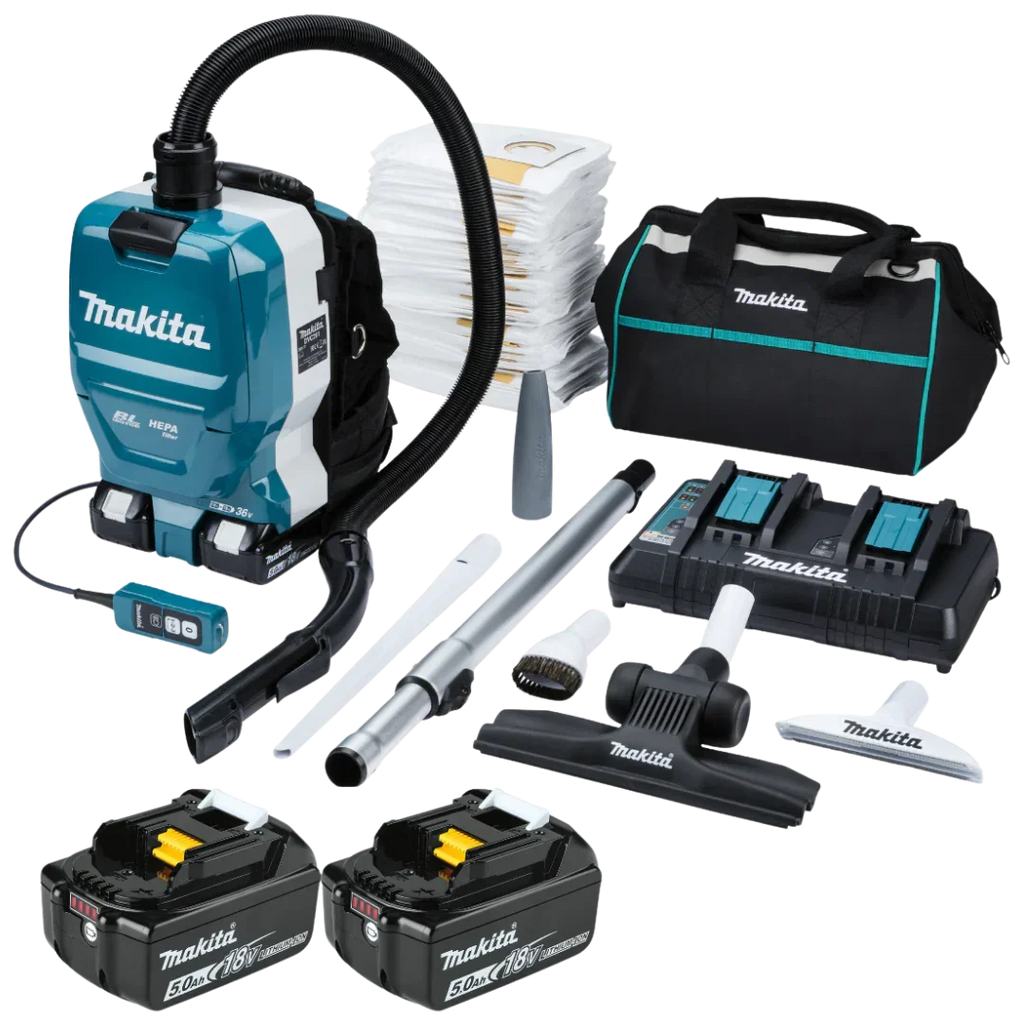 Makita 18v DVC261TX25 Hepa Cordless Backpack Vacuum - Full kit