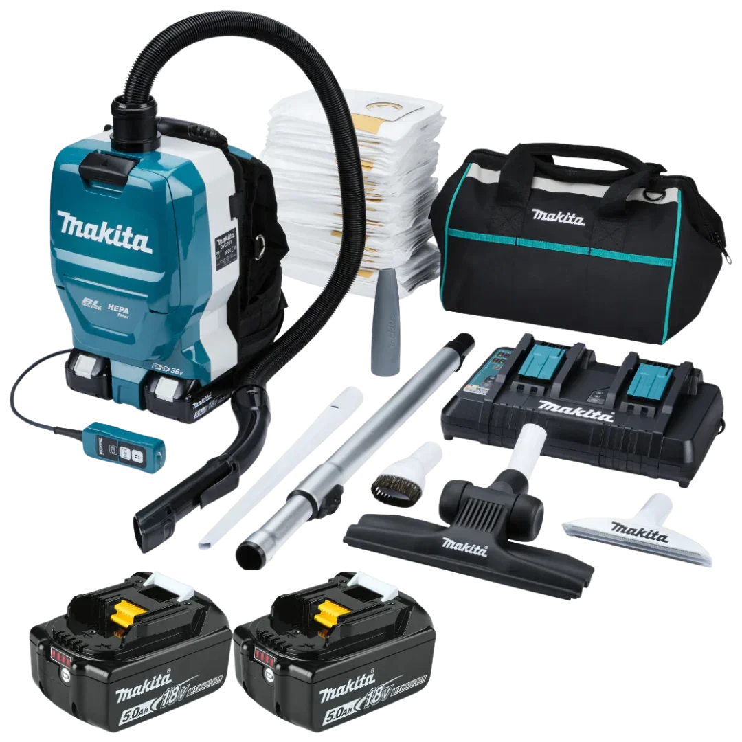 Makita 18v DVC261TX25 Hepa Cordless Backpack Vacuum - Full kit