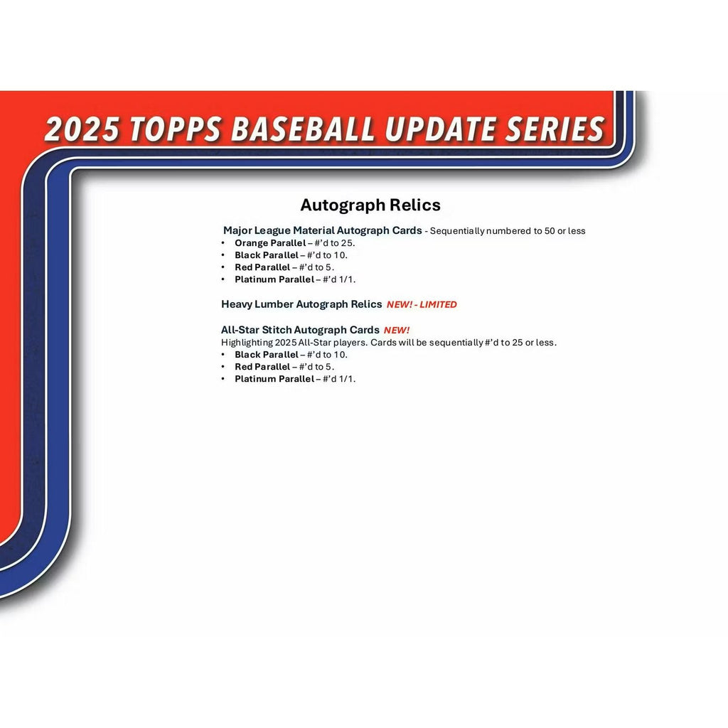 2025 Topps Update Series Baseball Fat Pack