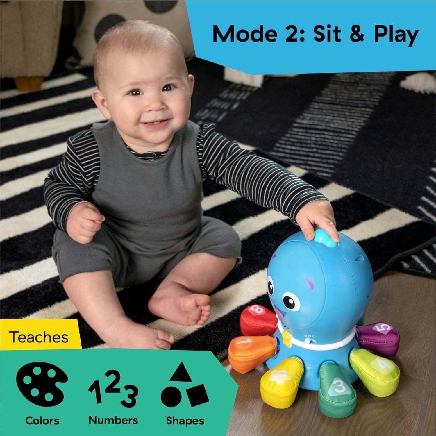Baby Einstein Go Opus Go Musical Crawl & Chase Octopus Toy with Lights Ages 3M–5Y